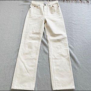& Other Stories Cream High Rise Straight Leg Jeans - Size 25